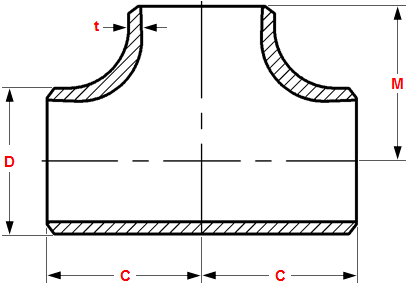 Tee dimension