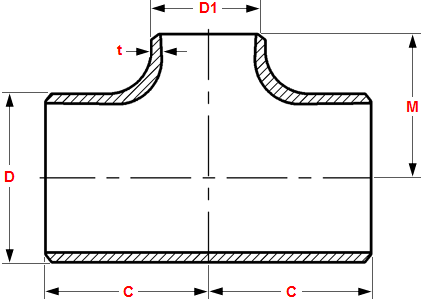 Reducing Tee Dimensions